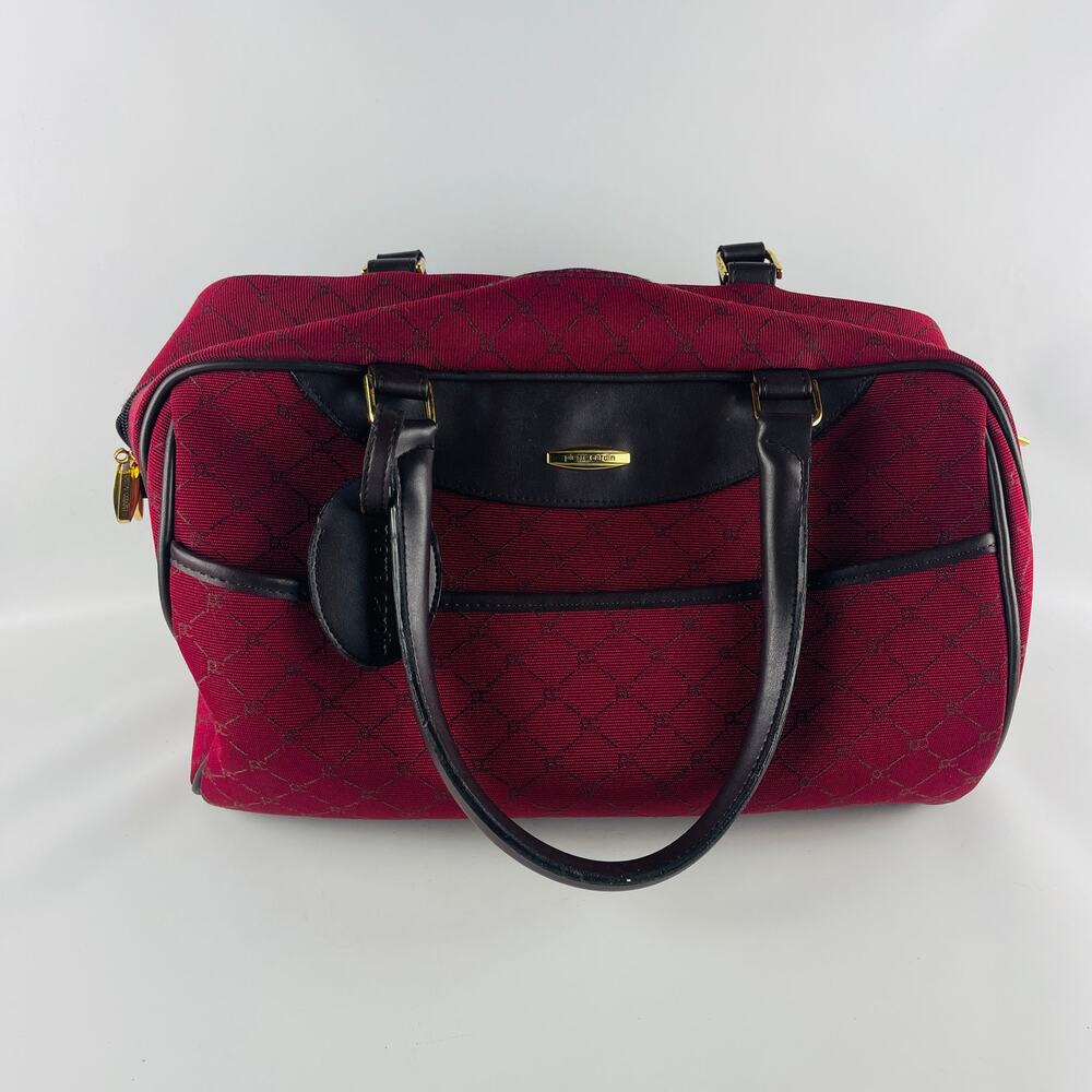 Pierre Cardin Vintage Maroon Duffle Overnight Weekend Travel Bag